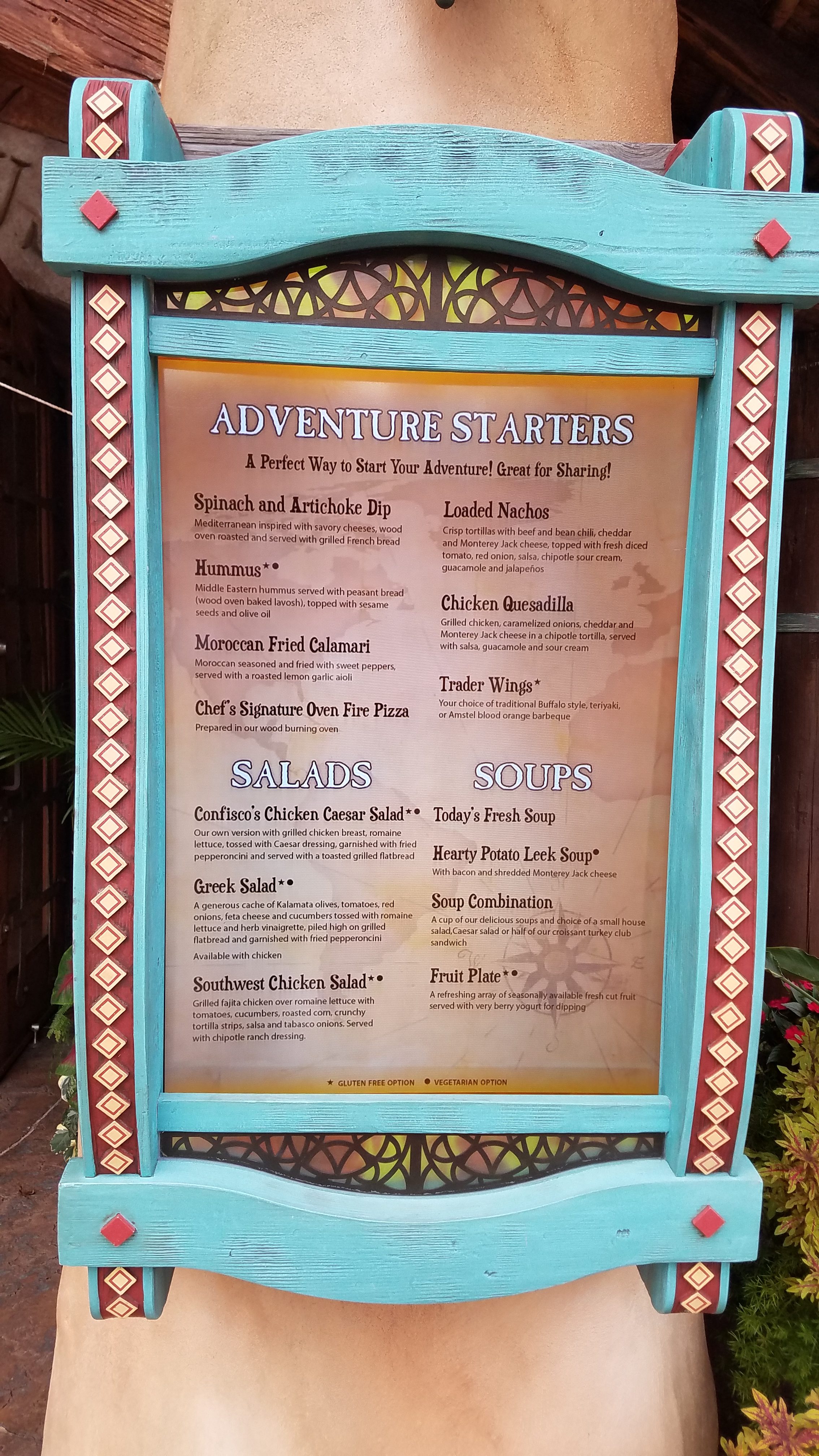 Menu at Confisco Grille - Dining Review - Islands of Adventure - Universal Orlando Resort - unofficialuniversal.com.