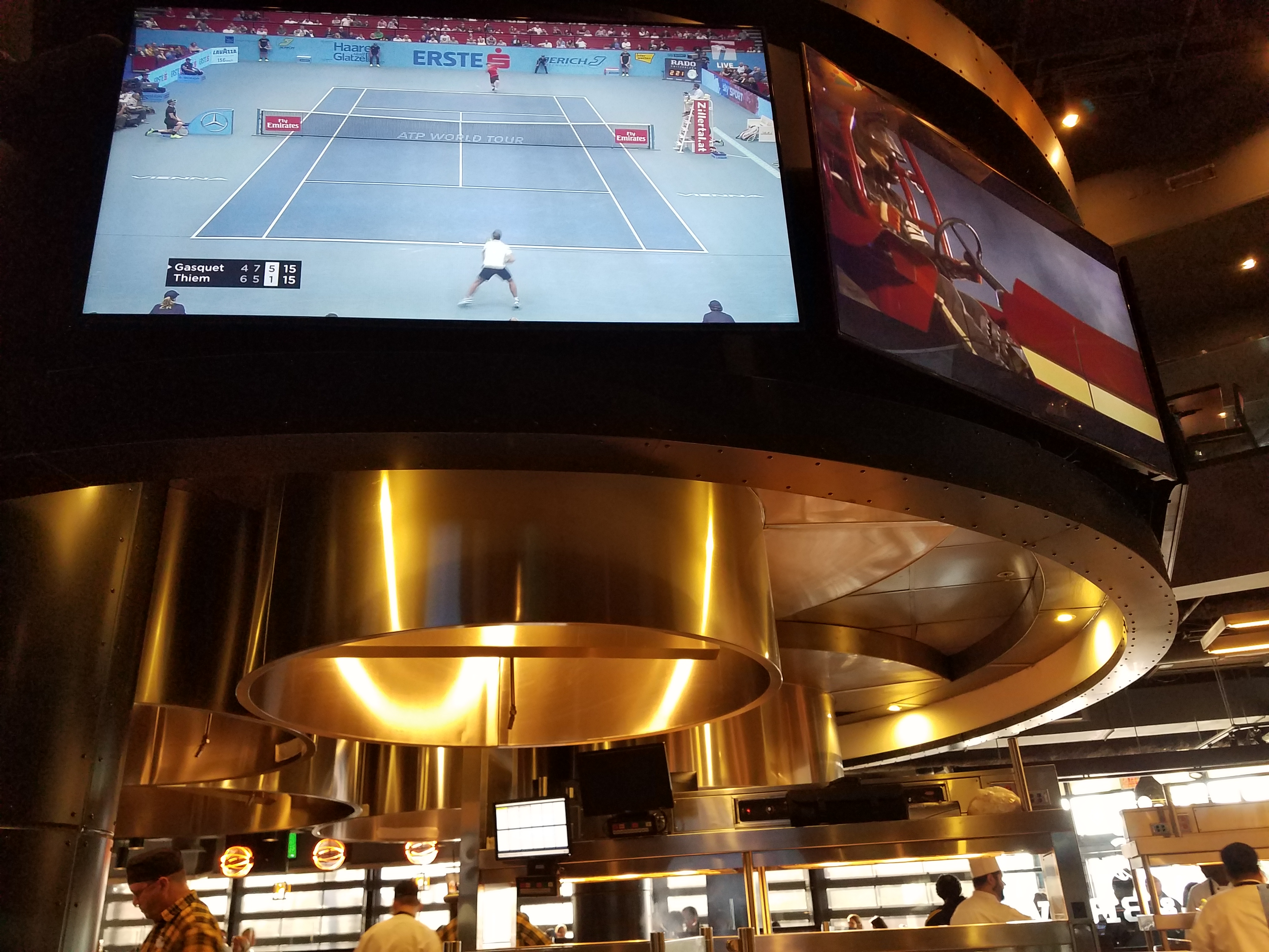 Numerous televisions at NBC Sports Grill & Brew in Universal's CityWalk - by unofficialuniversal.com.
