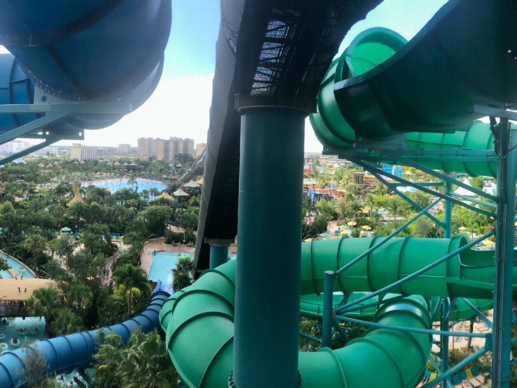 View of Volcano Bay water park from queue - by unofficialuniversal.com.