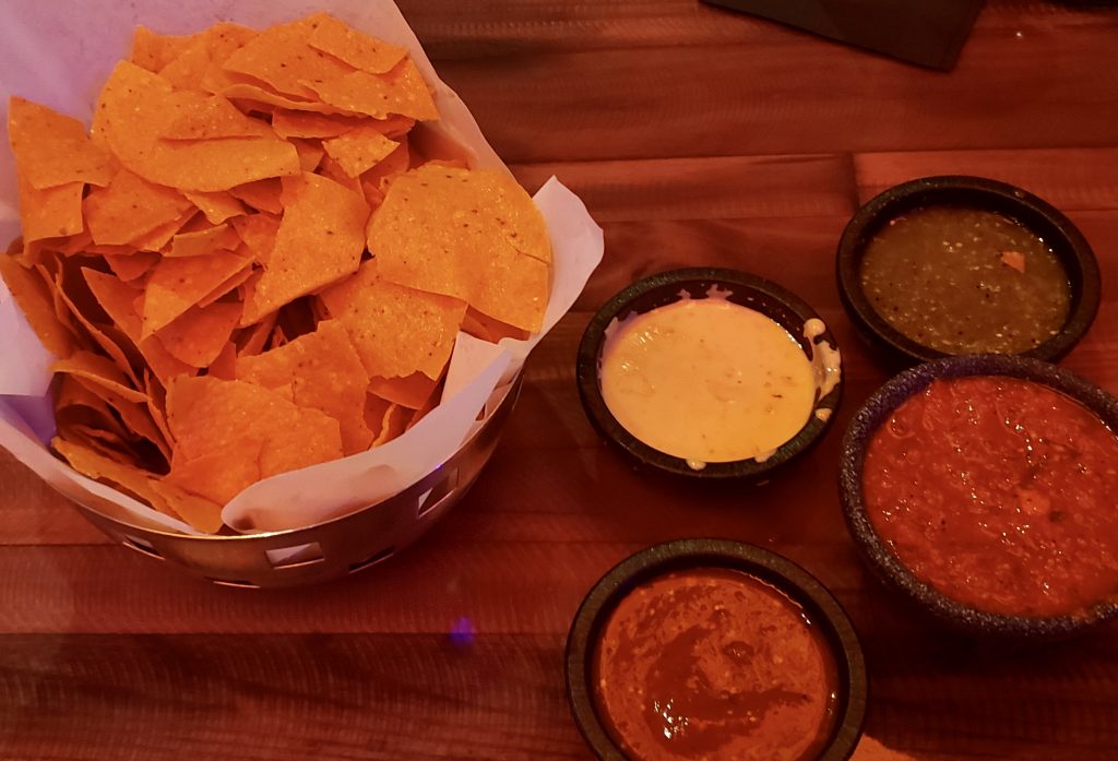 Complimentary chips and salsa with the Salsa Trio Appetizer at Antojitos Mexican Restaurant at Universal's CityWalk - by unofficialuniversal.com.