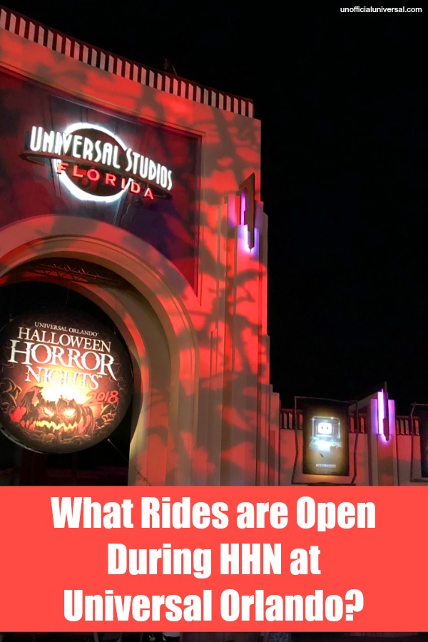 List of Rides that are Open During Halloween Horror Nights HHN