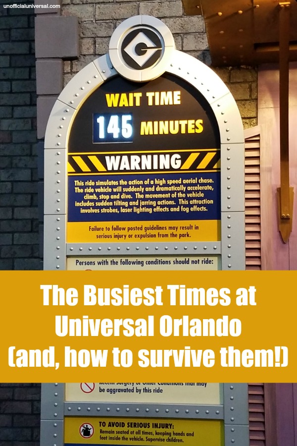 Information about the busiest times at the Universal Orlando Resort - Studios - Islands of Adventure - Volcano Bay - by unofficialuniversal.com.
