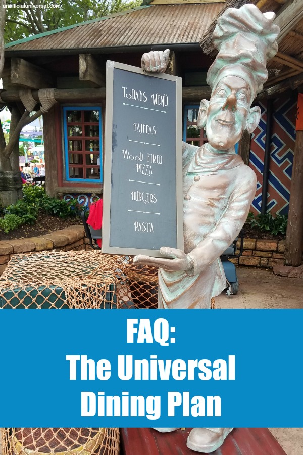 FAQ: Universal Orlando Resort Dining Plans - Universal Studios - Islands of Adventure - Volcano Bay - CityWalk - by unofficialuniversal.com.
